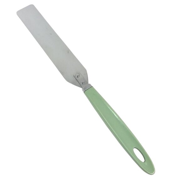 Androck Stainless Steel Spatula USA Made  Green Flower Pattern 12" Vintage Re - Picture 2 of 11